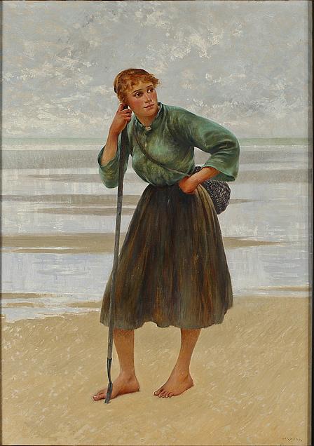 The Mussel Gatherer — August Wilhelm Nikolaus Hagborg