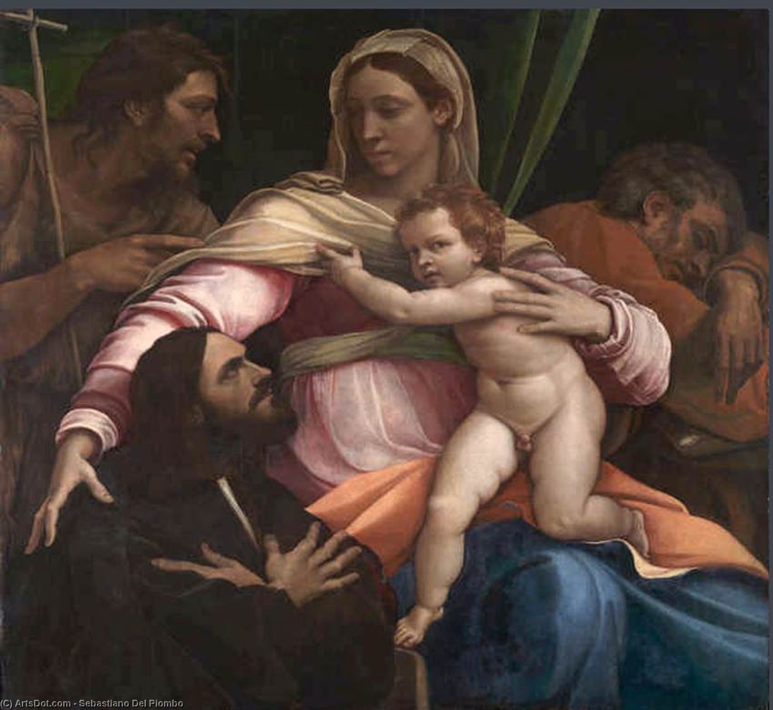The Holy Family With St John The Baptist And A Donor — Sebastiano Del Piombo