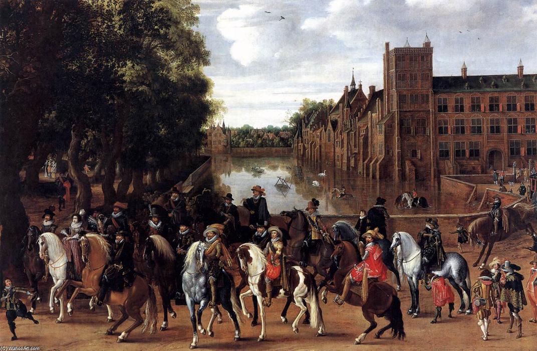The Princes Of Orange And Their Families Riding Out From The Buitenhof — Hendrick Ambrosius Packx