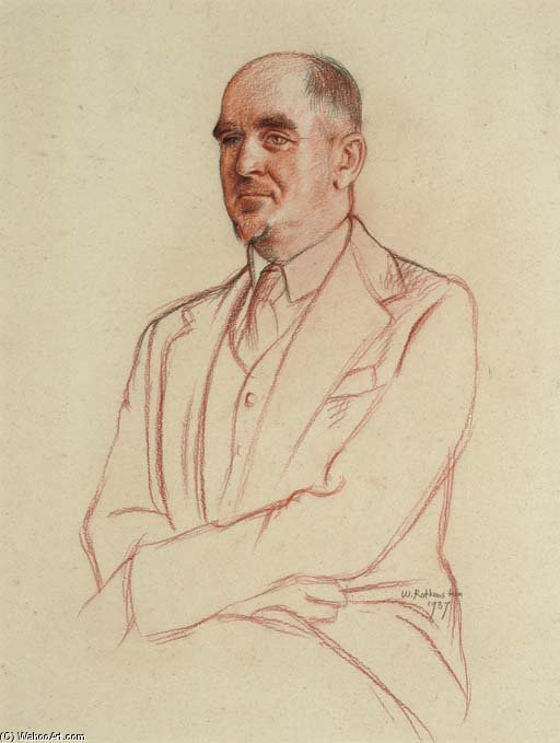 Portrait Of Sir David Low, Half-length — Sir William Rothenstein