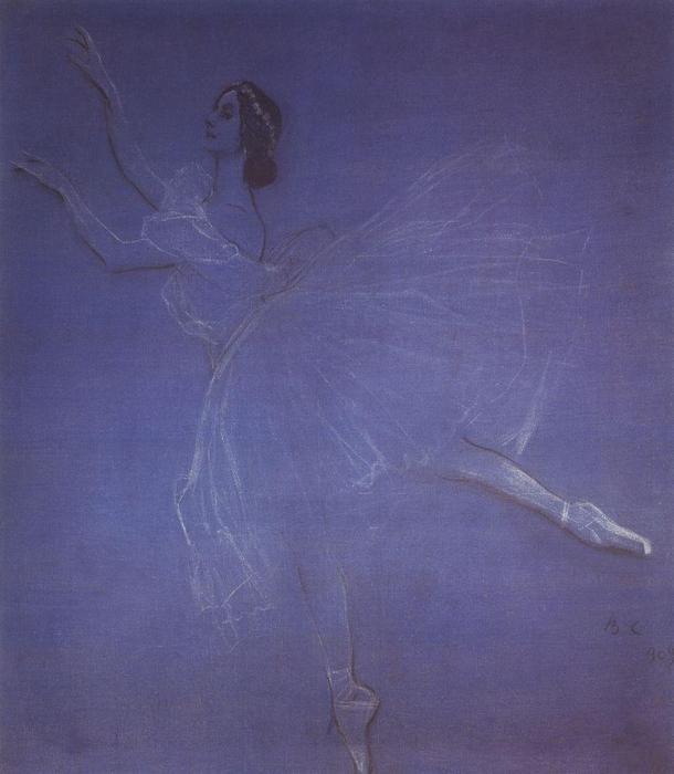 Anna Pavlova In The Ballet Sylphyde — Valentin Alexandrovich Serov