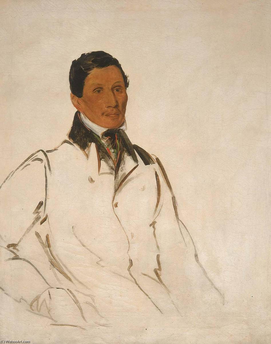 Waun Naw Con, The Dish (john W. Quinney), A Missionary Preacher — George Catlin