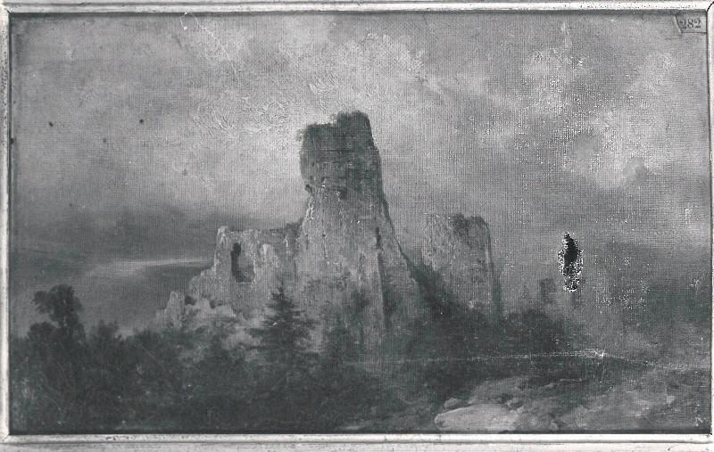 Paysage Avec Ruines D'un Château Fort — Jules Louis Philippe Coignet
