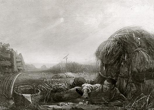 Man Eating In A Field, (painting) — David Gilmour Blythe