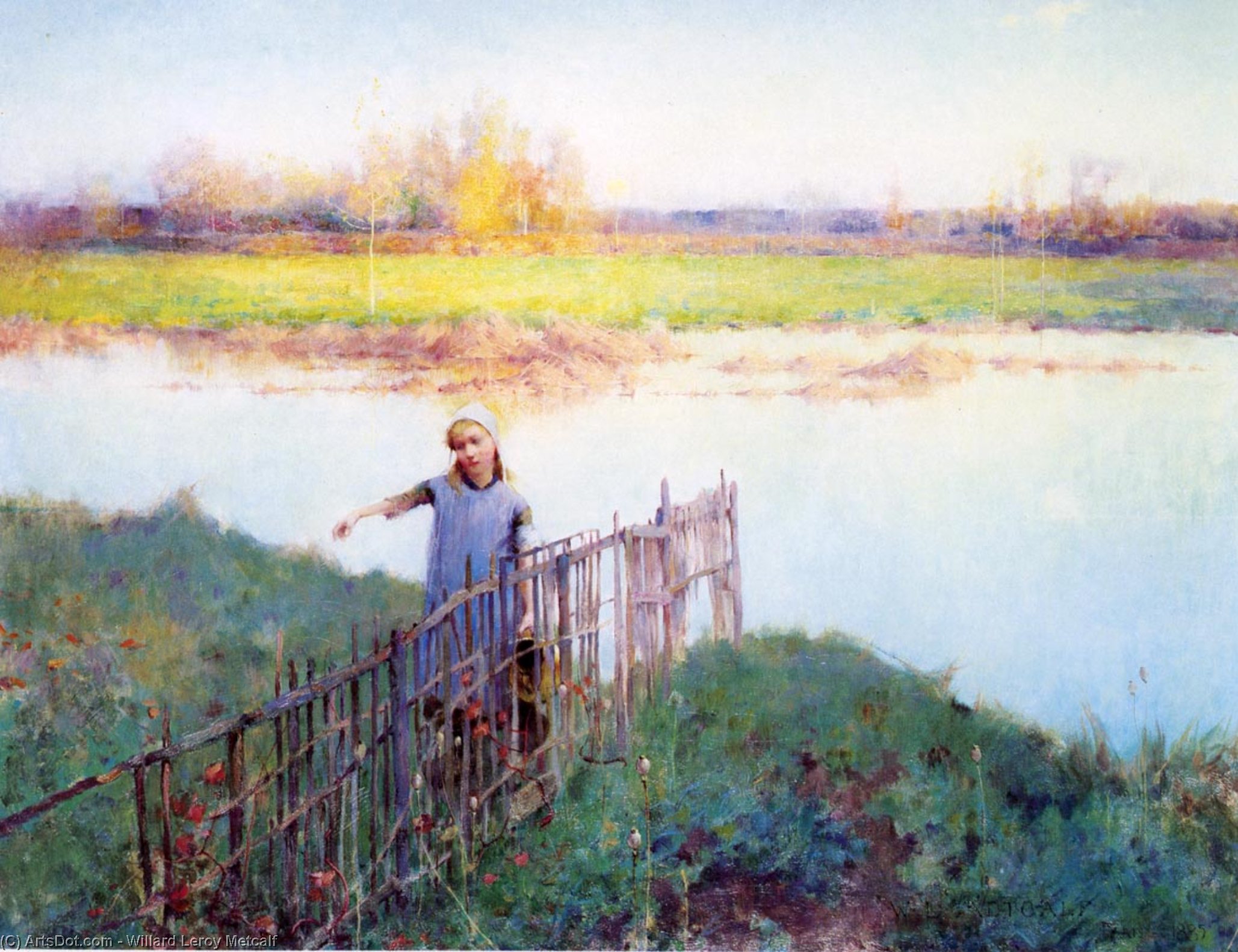 Sunset At Grez — Willard Leroy Metcalf