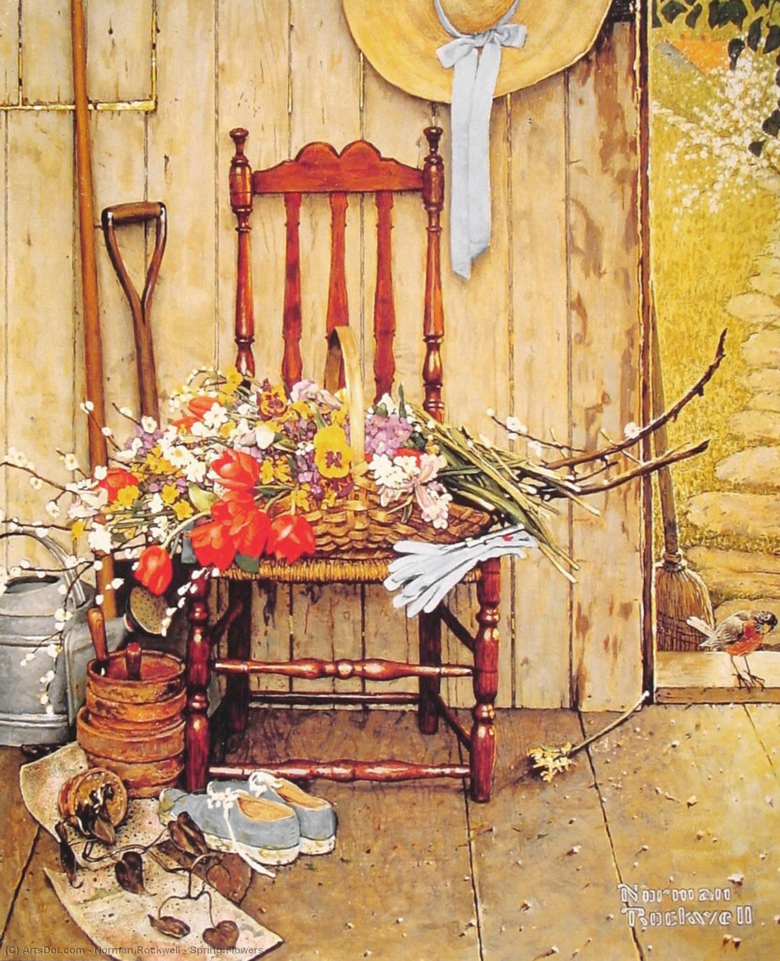 Spring Flowers — Norman Rockwell