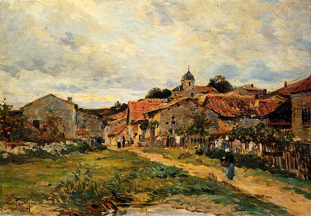 Peitjean Edmond The Village Road — Edmond Marie Petitjean