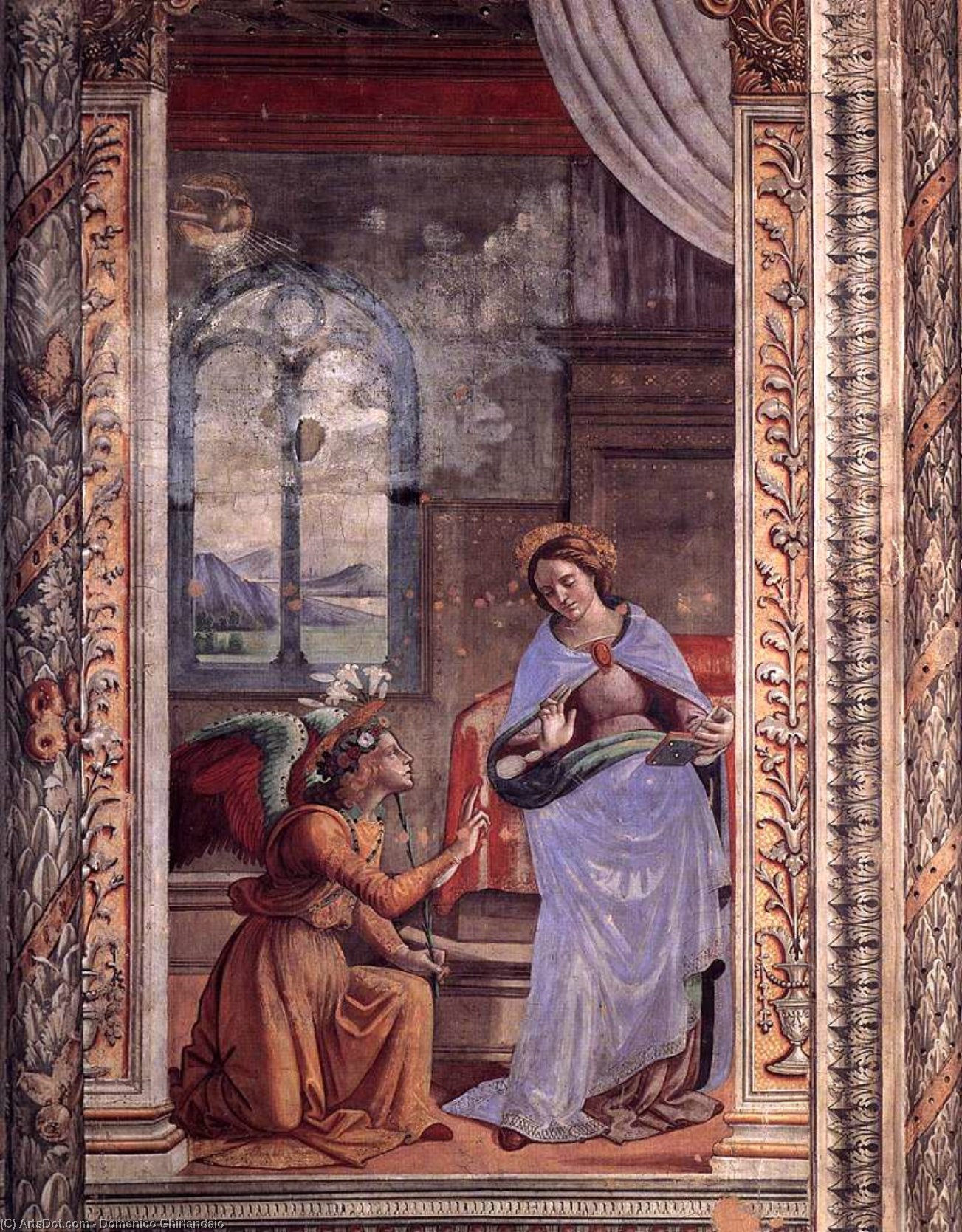 3.rear Wall And Vaults - Annunciation — Domenico Ghirlandaio