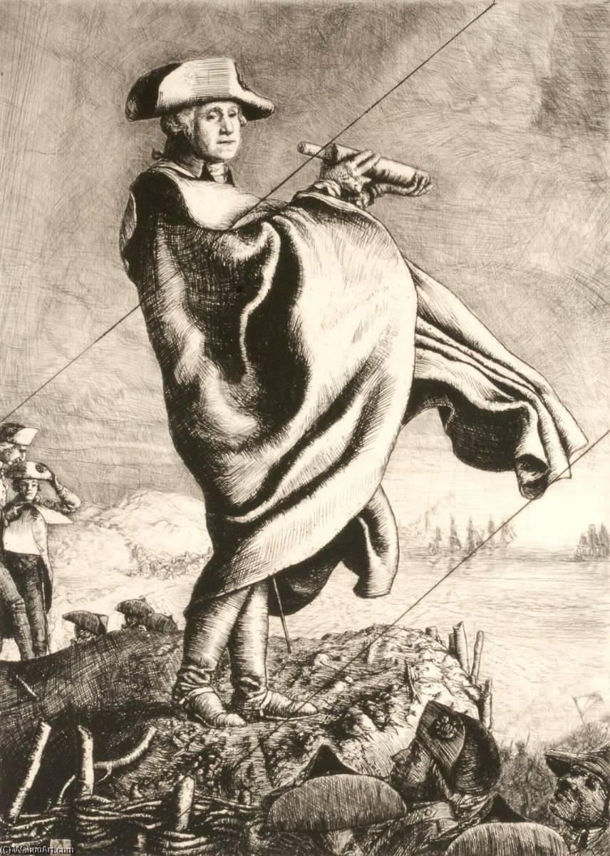The British Evacuate Boston (cancelled Plate From The Portfolio The Bicentennial Pageant Of George Washington ) — Allen Lewis