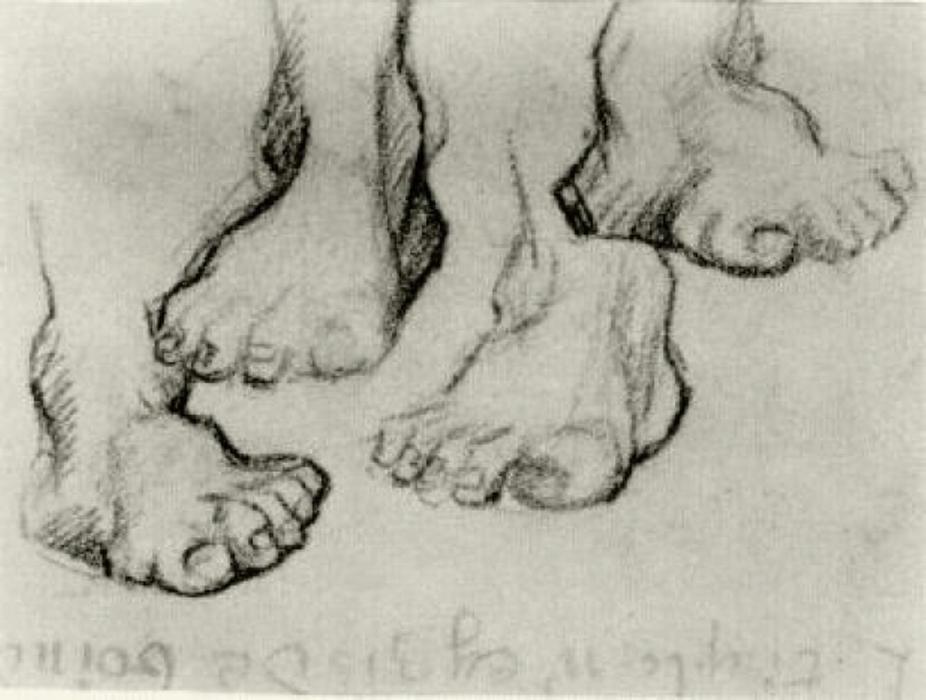 Four Sketches Of A Foot — Vincent Willem Van Gogh