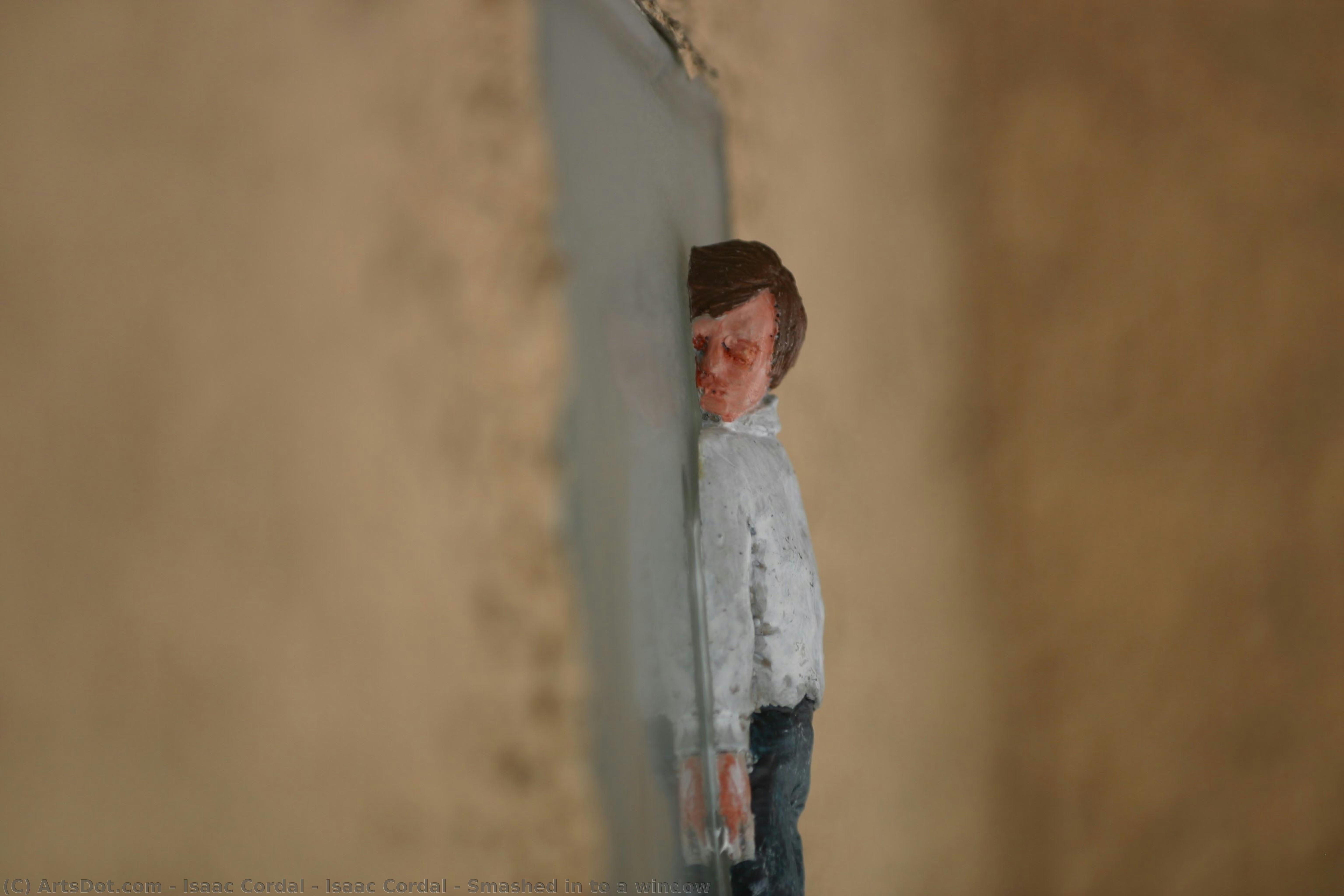 Isaac Cordal - Smashed In To A Window — Исаак Кордаль