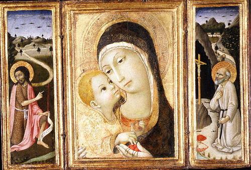 Madonna And Child; Saint John The Baptist; Saint Jerome — Sano Di Pietro