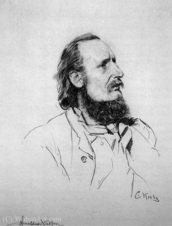 Amaldus Nielsen, Portrait Drawing By Christian Krohg — Christian Krohg