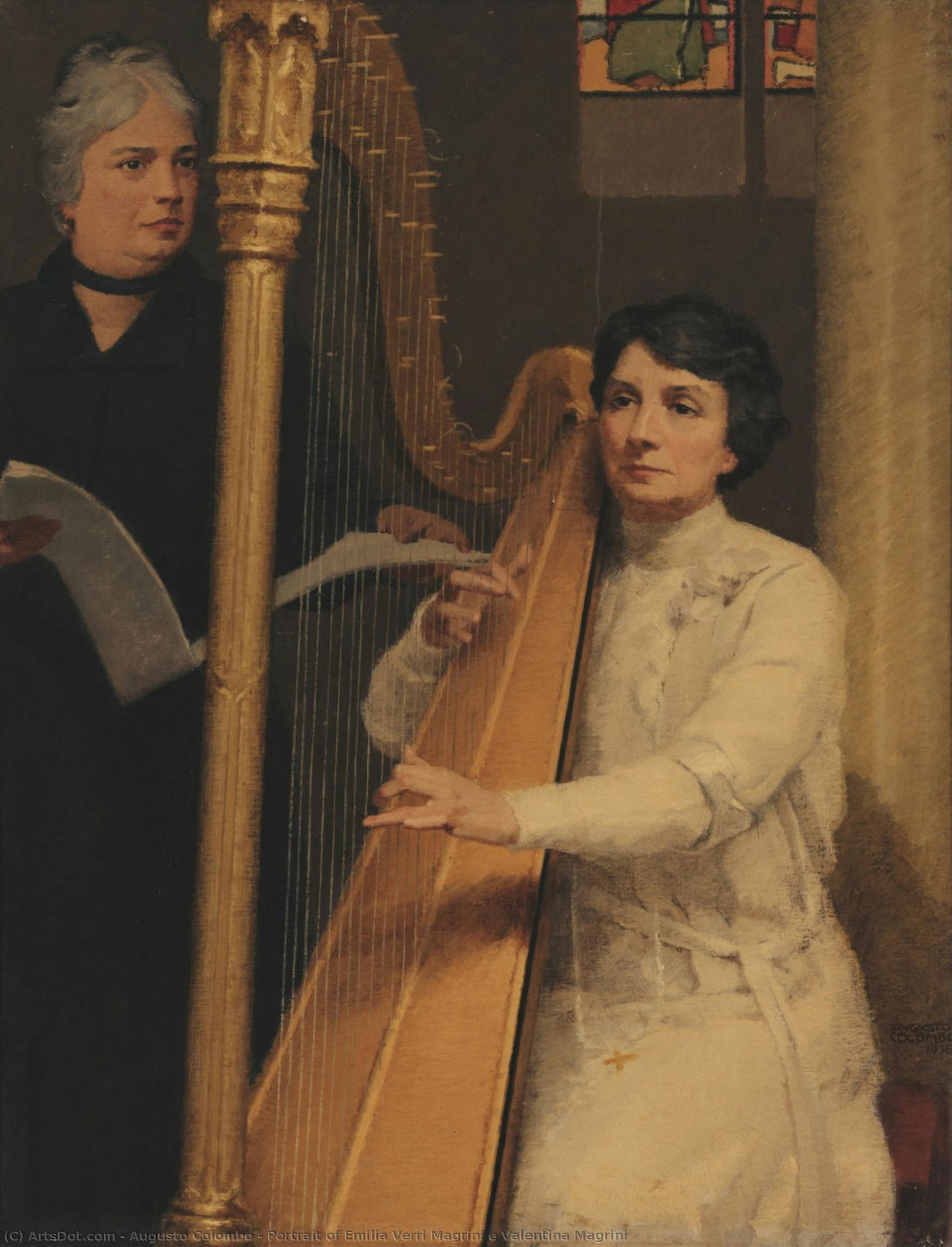Portrait Of Emilia Verri Magrini E Valentina Magrini — Augusto Colombo