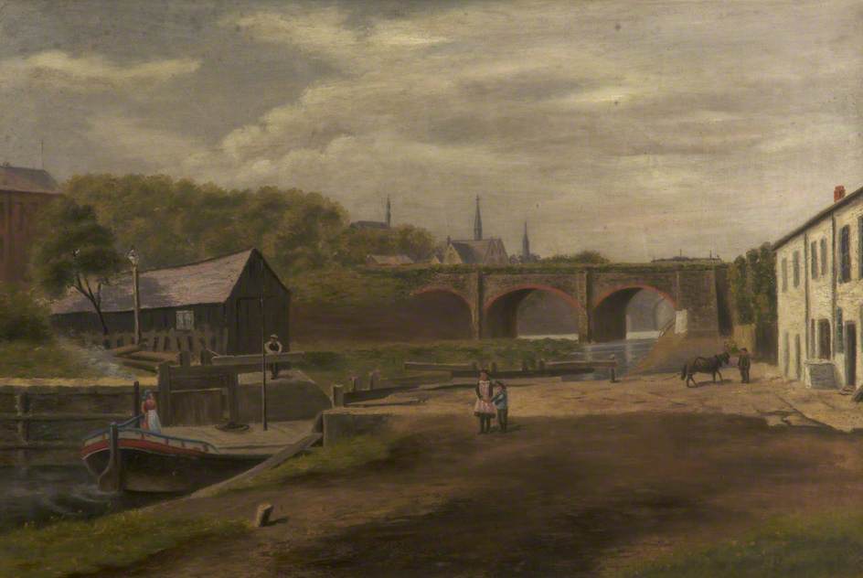 Barton Aqueduct And Lock On River Irwell — Charles Barlow