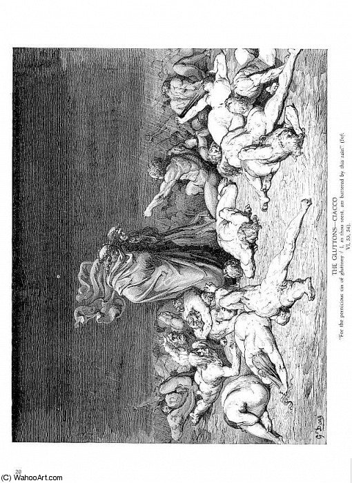 The Gluttons Ciacco — Paul Gustave Doré