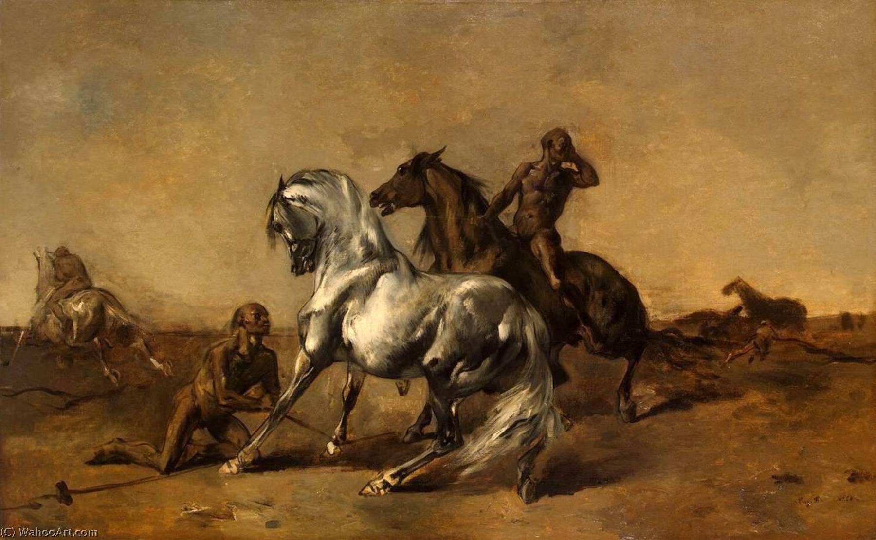 Scene In The Desert — Eugène Samuel Auguste Fromentin