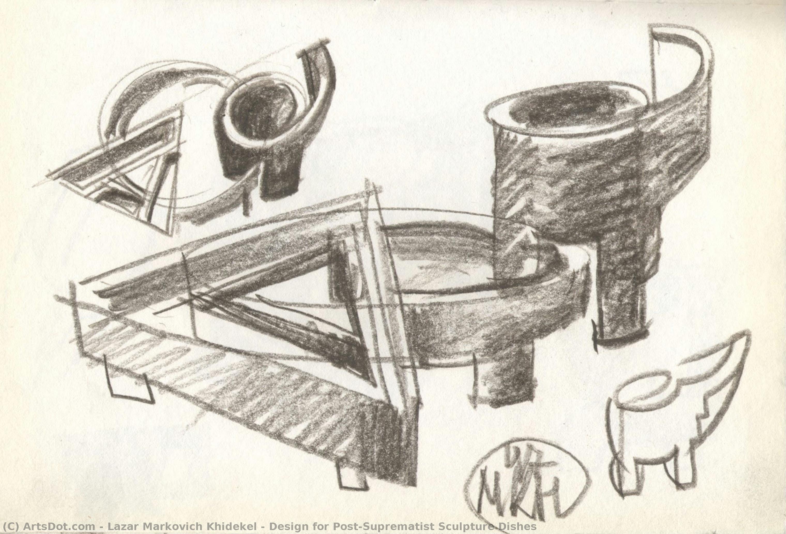 Design For Post-suprematist Sculpture Dishes — Lazar Markovich Khidekel