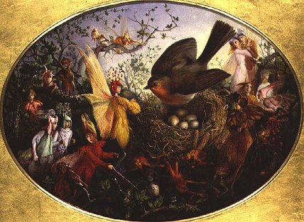 Cock Robin Defending His Nest — John Gilbert