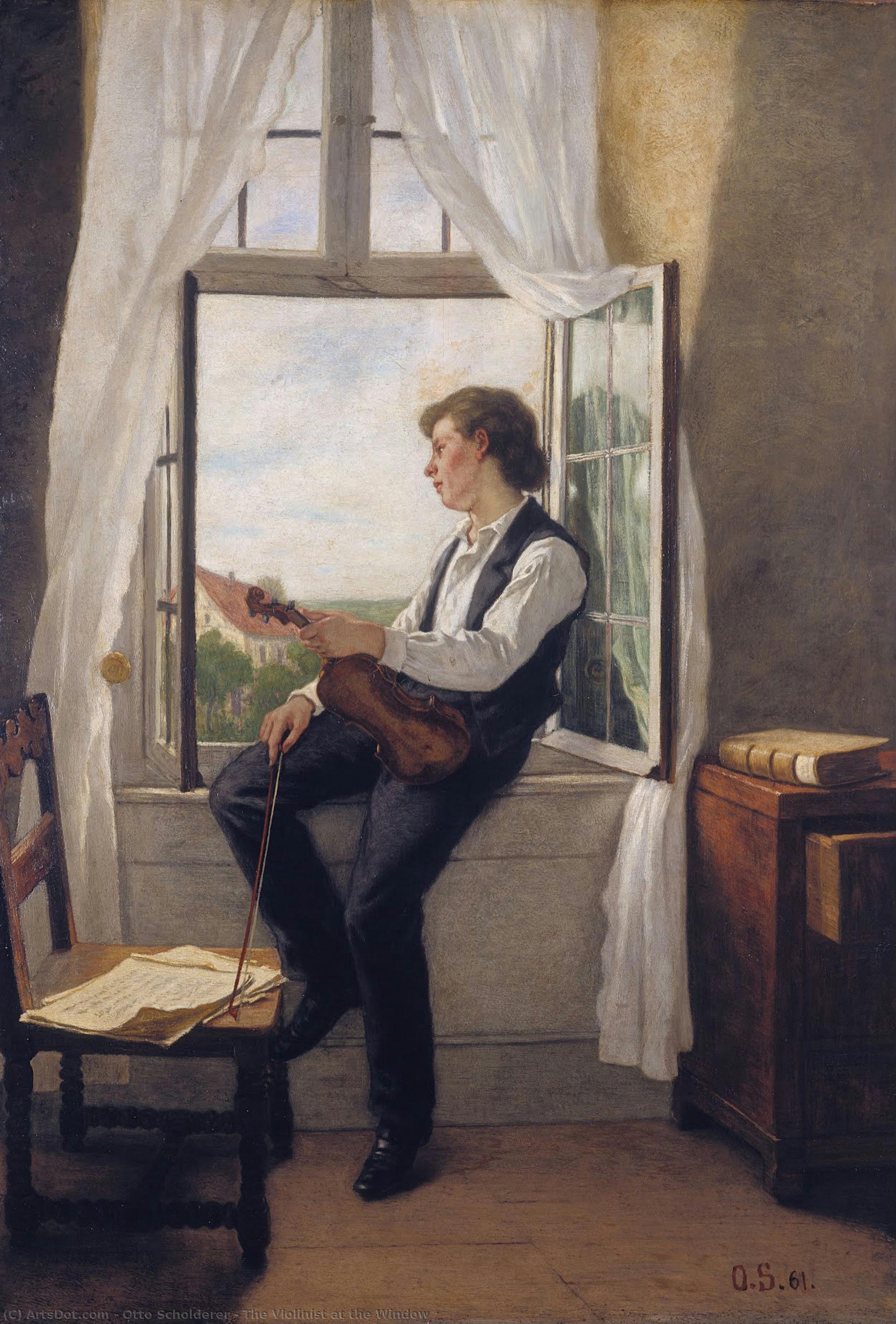 The Violinist At The Window — Otto Scholderer