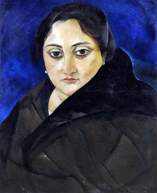 Portrait Of A Woman With Dark Eyes — Boris Dmitrievich Grigoriev