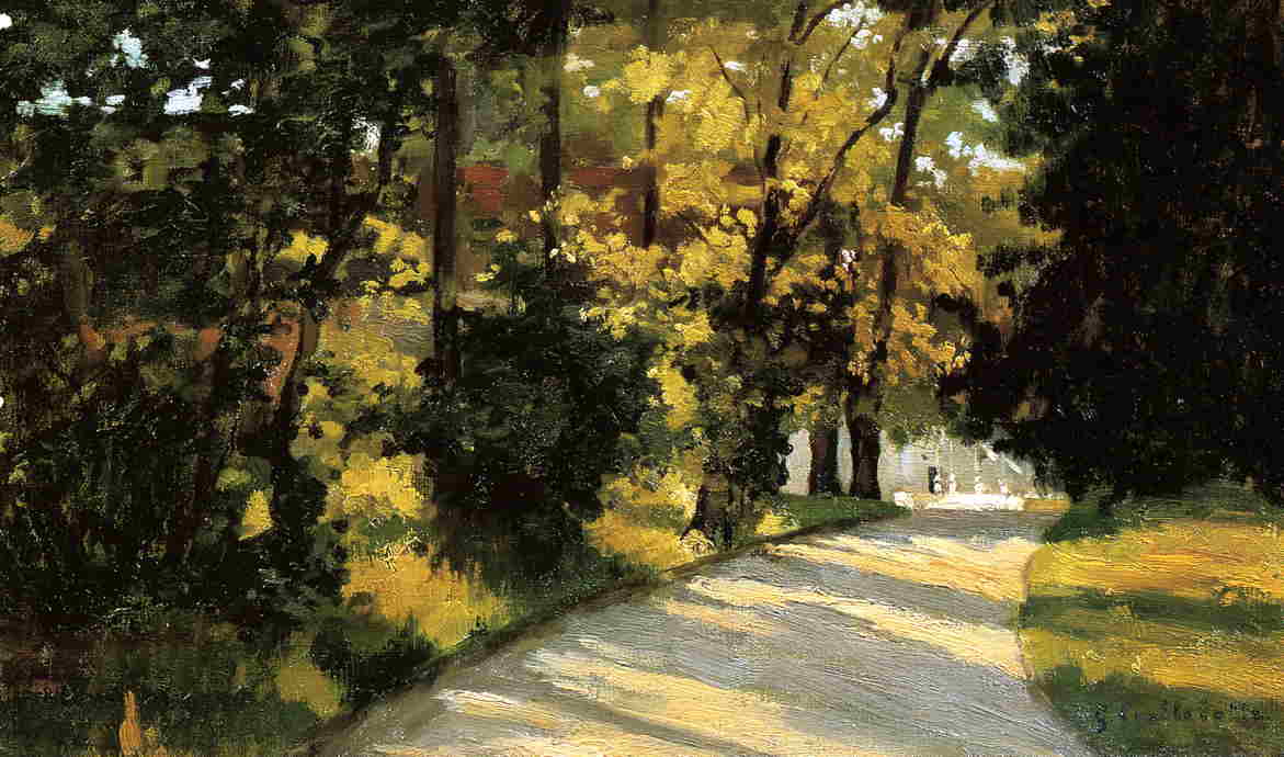 Yerres, Path Through The Woods In The Park — ギュスターヴ・カイユボット