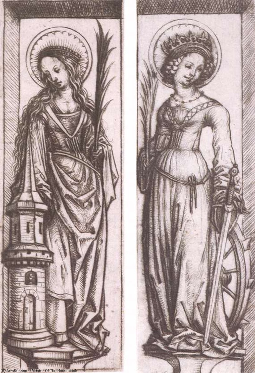 St Barbara, St Catherine — Master Of The Housebook