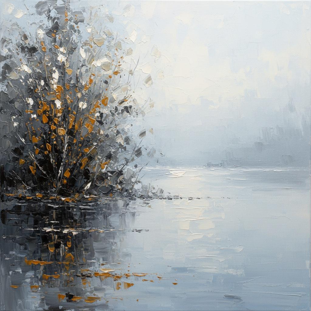 The Silent Resonance Of Ochre Gold Amidst Fragmented Charcoal Shadows — Christian Noiret