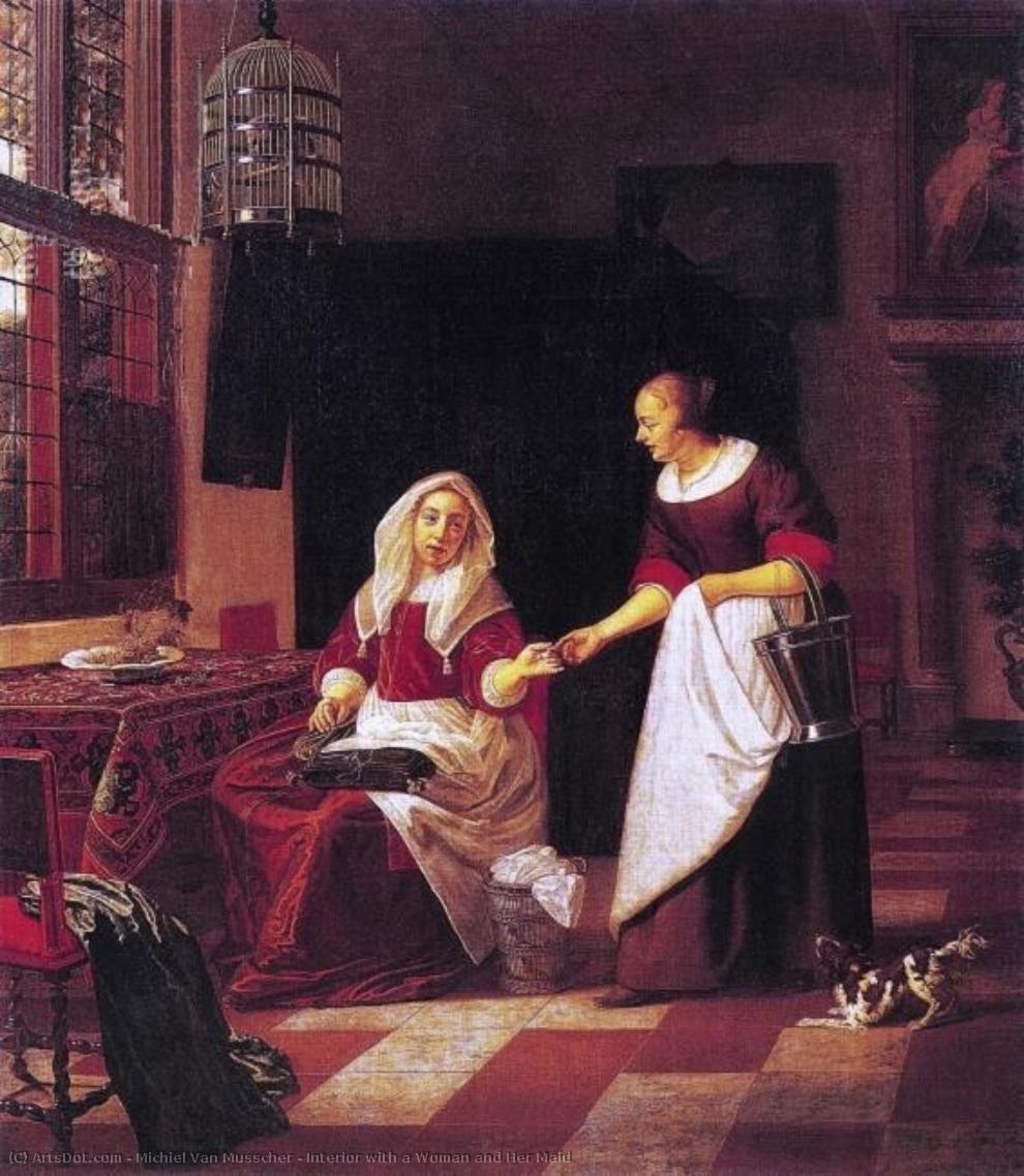 Interior With A Woman And Her Maid — Michiel Van Musscher