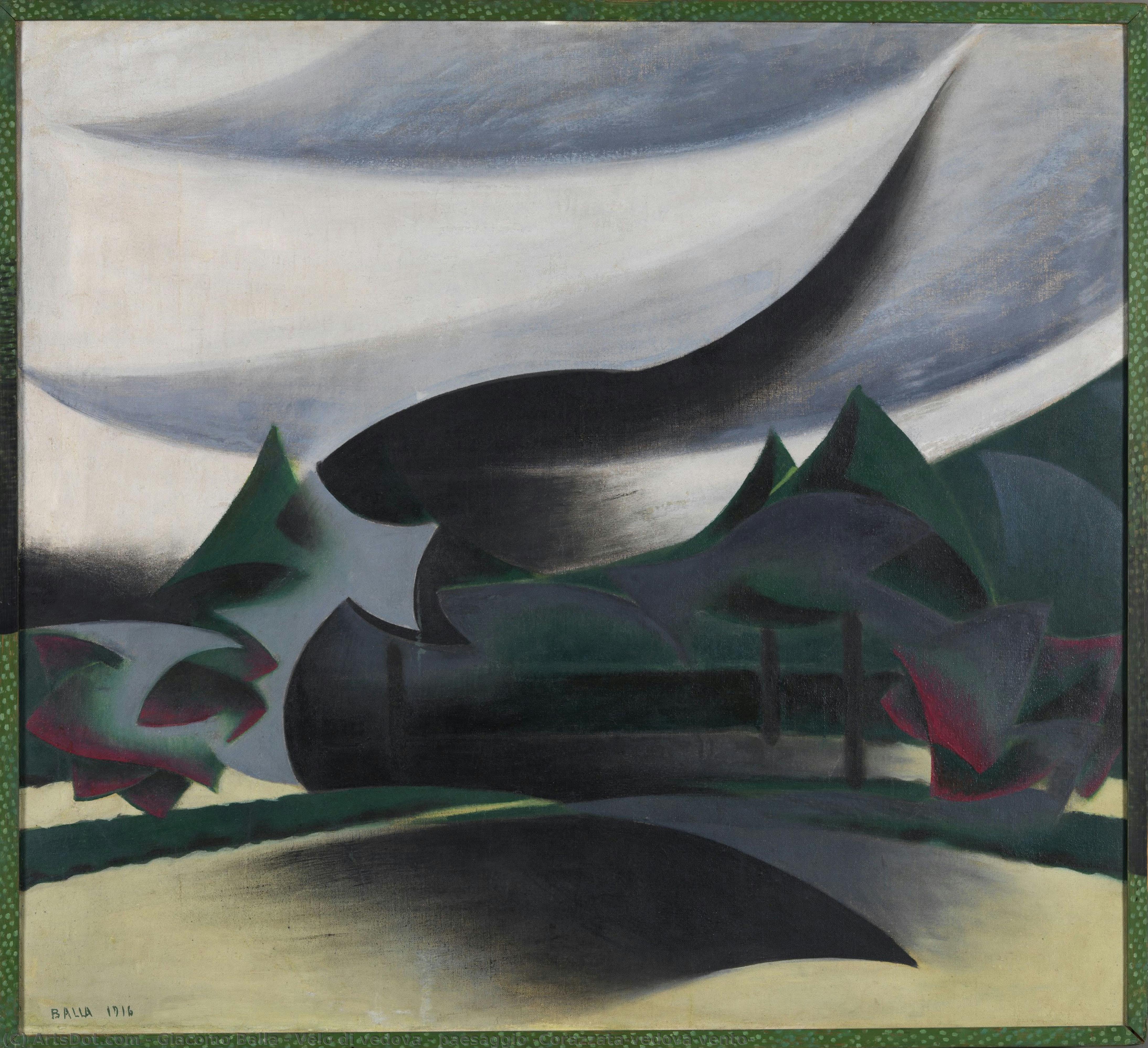 Velo Di Vedova + Paesaggio (corazzata+vedova+vento) — Giacomo Balla