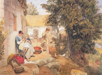 Cottages Near Symonds Yat With Country Figures — Joshua Cristall