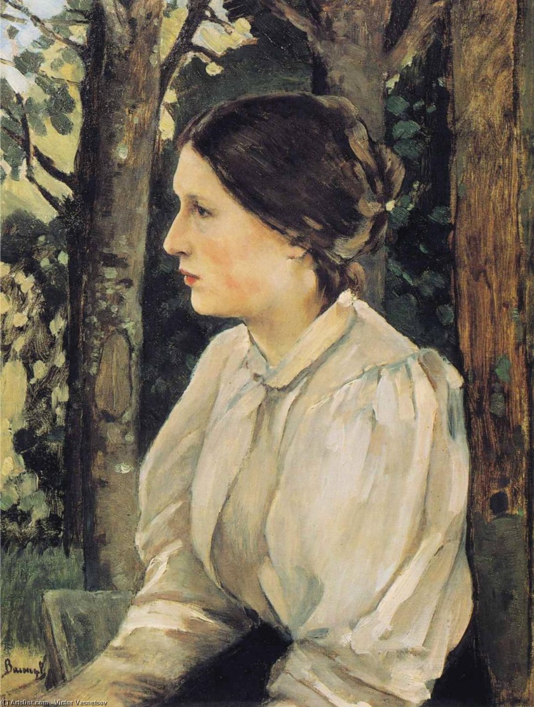 Portrait Of Tatyana Vasnetsova, The Artist's Daughter — Victor Vasnetsov