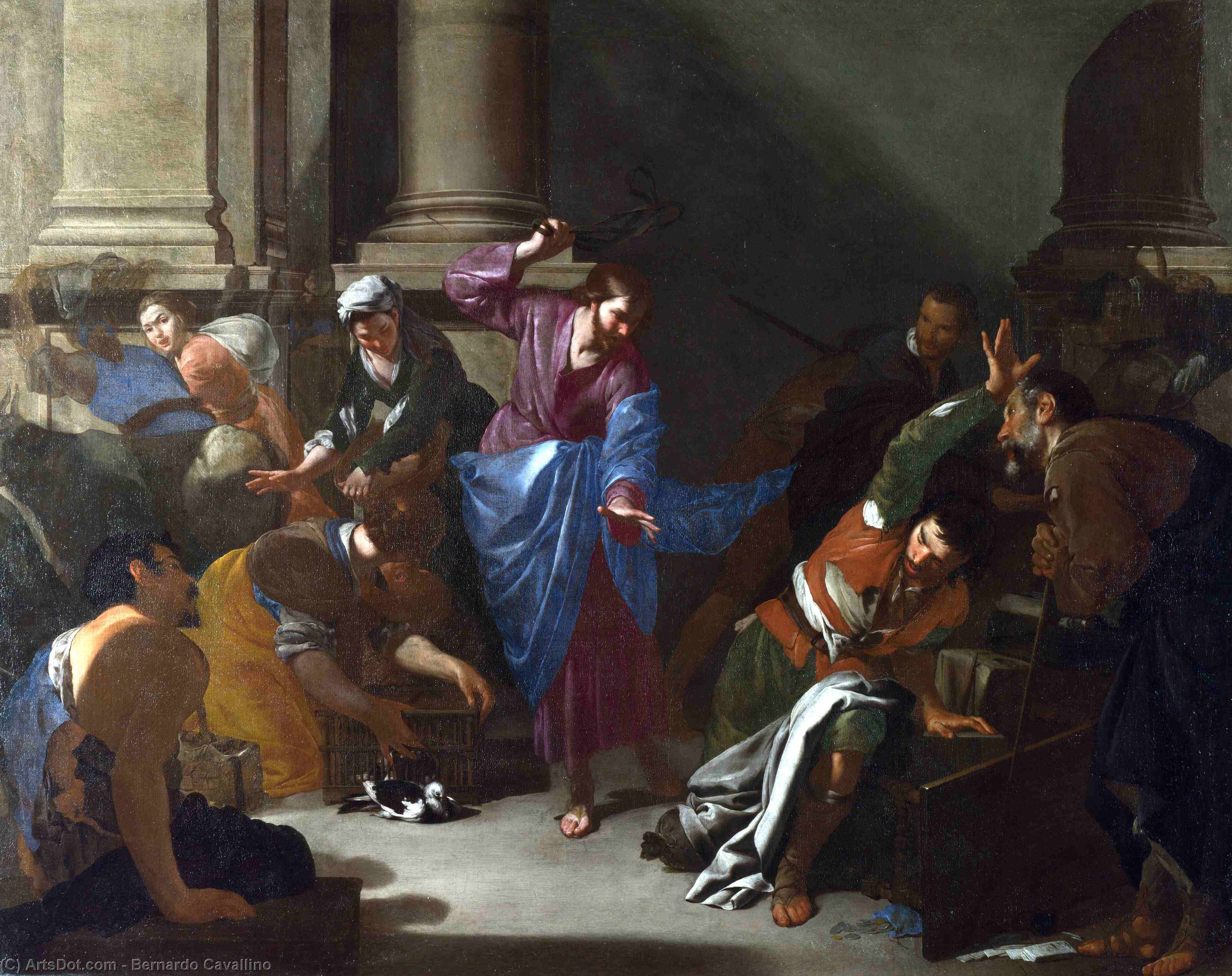 Christ Driving The Traders From The Temple — Bernardo Cavallino