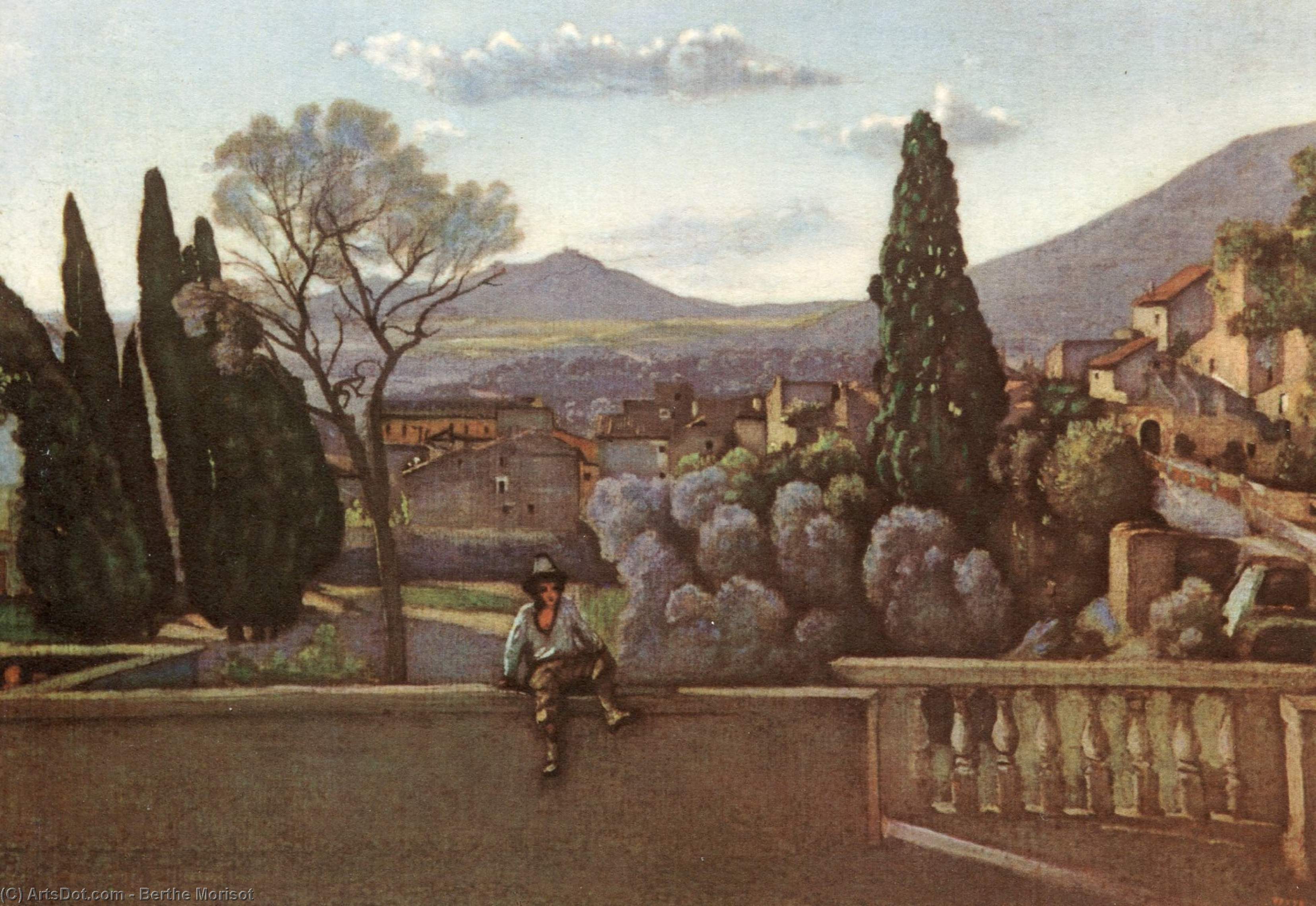 View Of Tivoli (after Corot) — Berthe Morisot