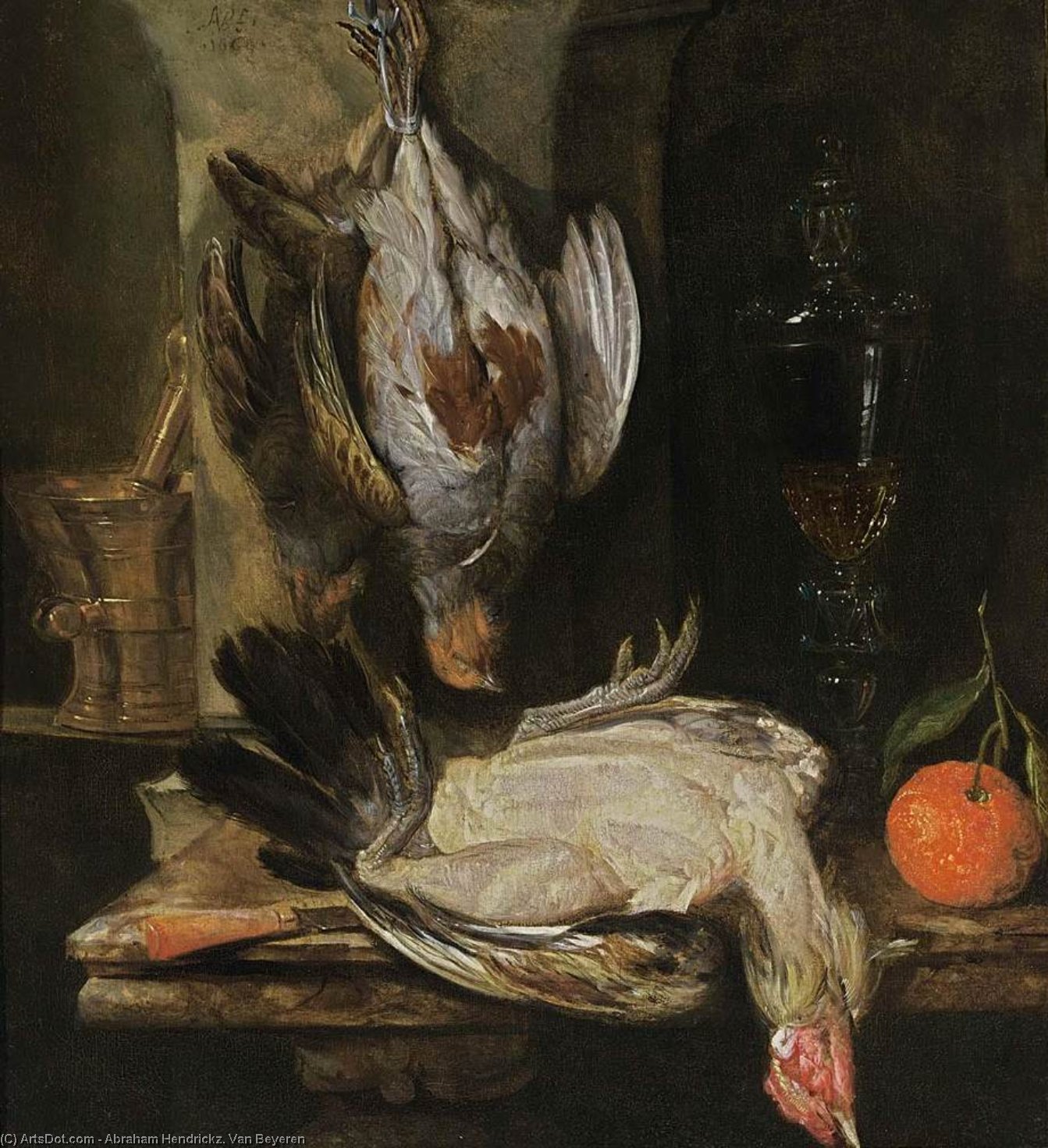 Still Life With Birds (1664) (64 X 59) (private Collection) — Abraham Hendricksz. Van Beyeren