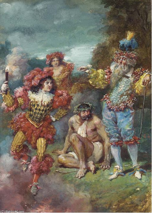 Pleasures Of The Enchanted Island, Based Molière — Eugene Louis Lami