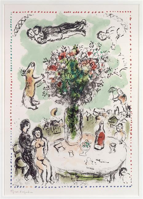 Table Of Lovers — Marc Chagall