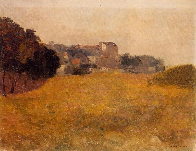 Small Village In The Medoc — Odilon Redon