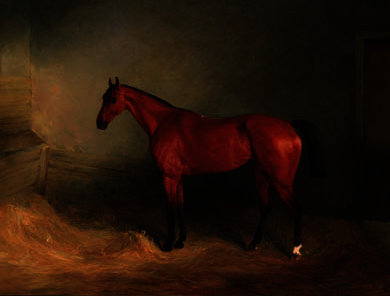 A Bay Hunter In A Stable — Richard Barrett Davis