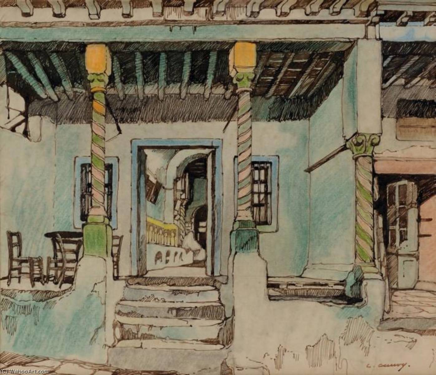The Entrance Of The Coffeehouse (l'entrée Du Café) — Léon Cauvy