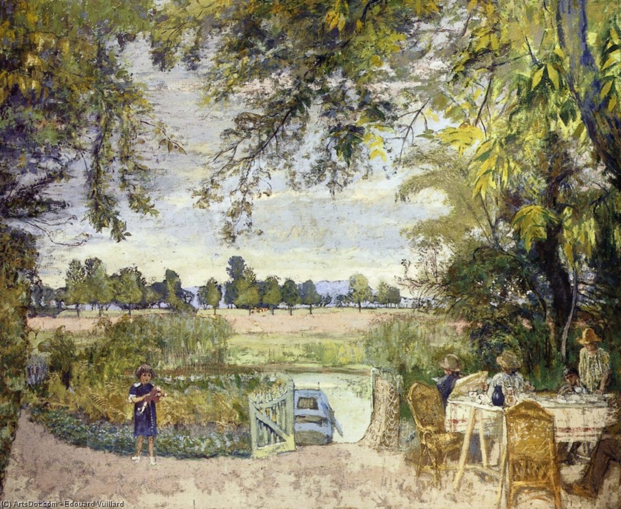 Figures Eating In A Garden By The Water — Jean-édouard Vuillard