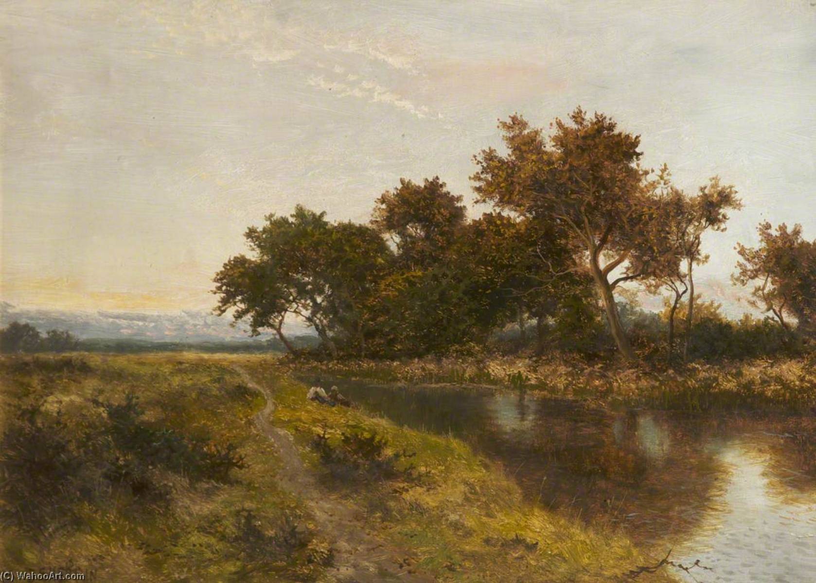 Landscape Two Figures By A Stream — Daniel Sherrin