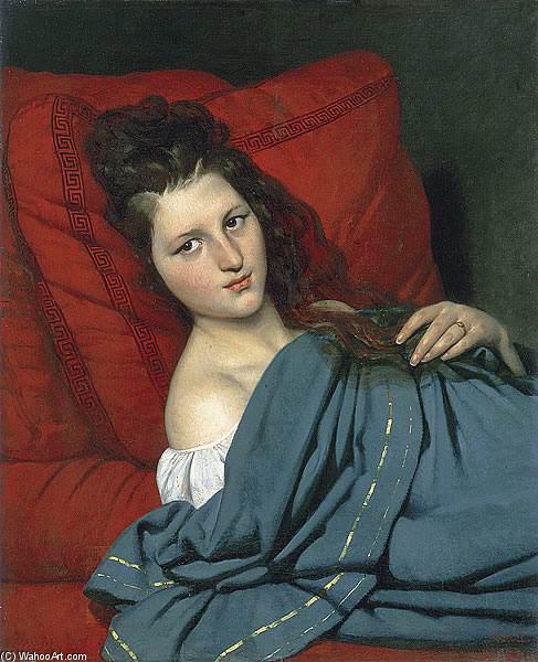 Half-length Woman Lying On A Couch — Joseph Désiré Court