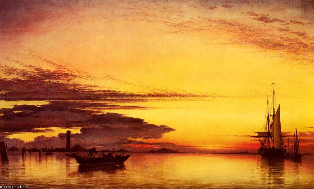Sunset On The Lagune Of Venice — Edward William Cooke