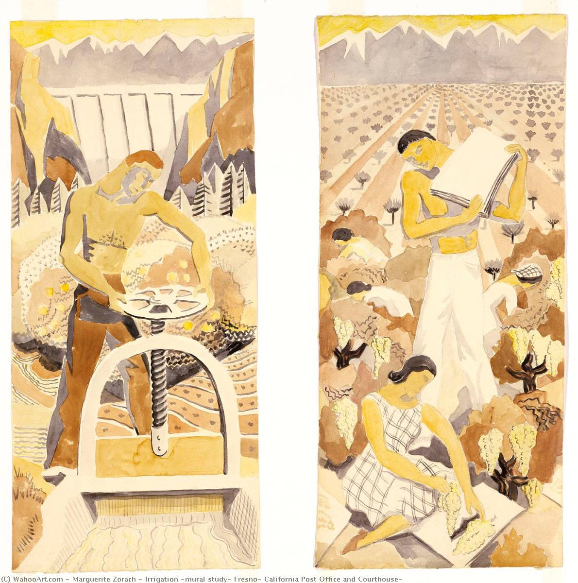 Irrigation (mural Study, Fresno, California Post Office And Courthouse) — Marguerite Zorach