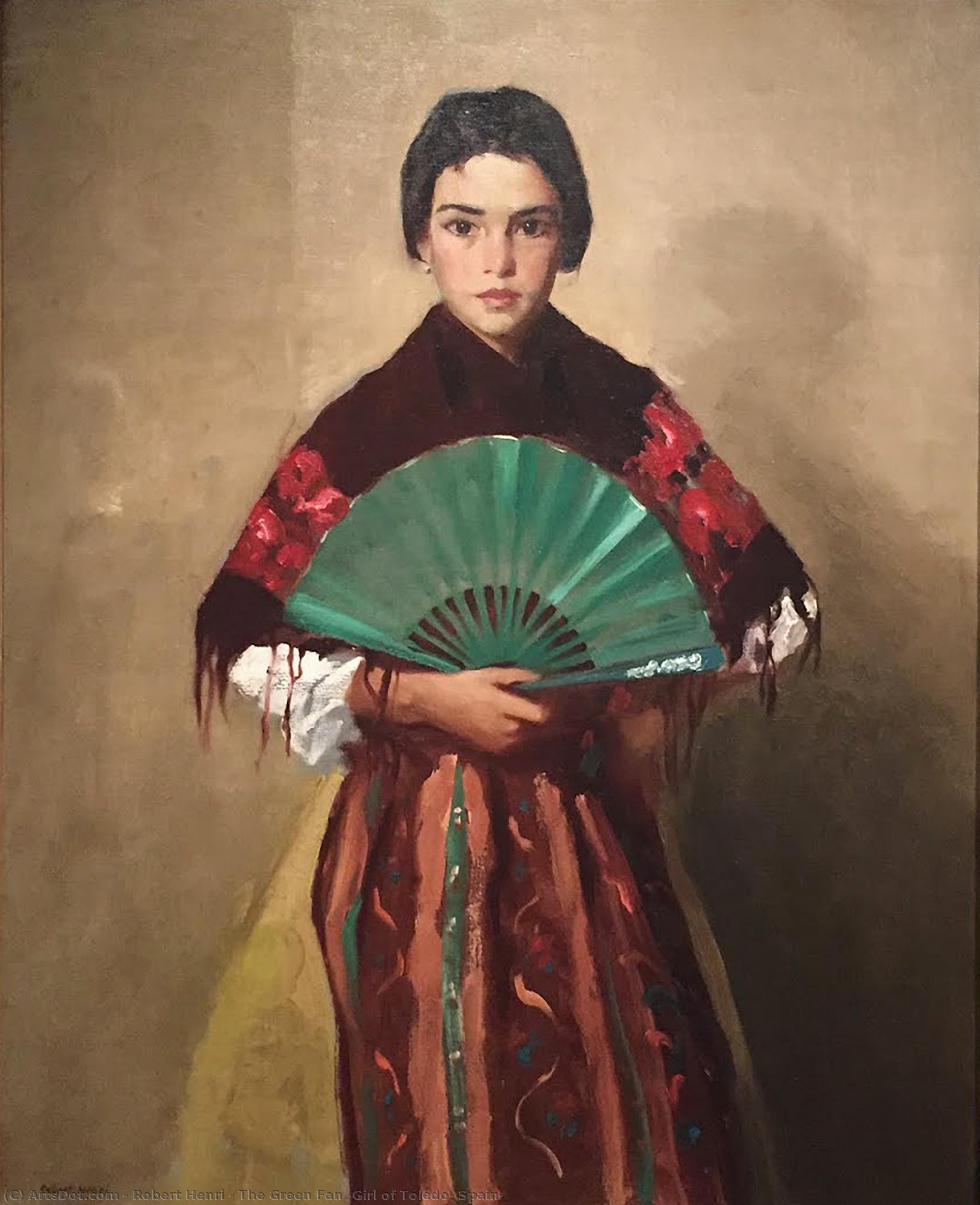 The Green Fan (girl Of Toledo, Spain) — Robert Henri
