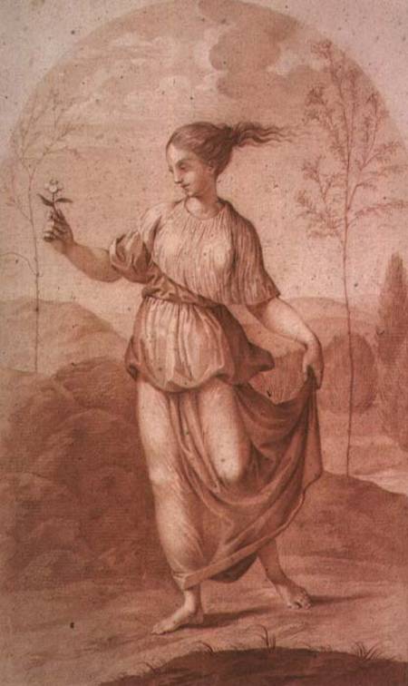 A Young Woman Walking Bare-footed In A Landscape — Giovanni Battista Cipriani