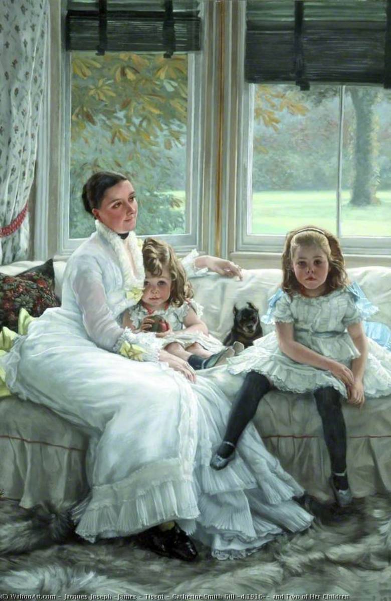 Catherine Smith Gill (d.1916), And Two Of Her Children — Jacques Joseph (james ) Tissot