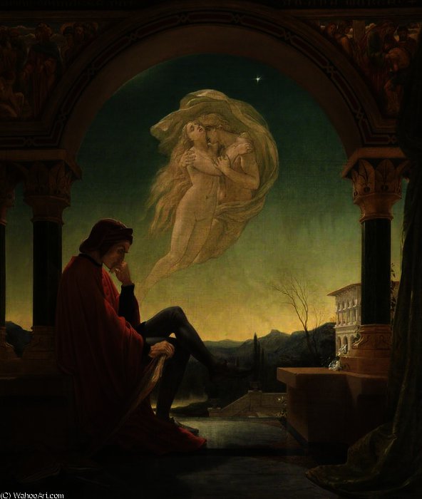Dante Meditating The Episode Of Francesca Da Rimini And Paolo Malatesta — Sir Joseph Noel Paton