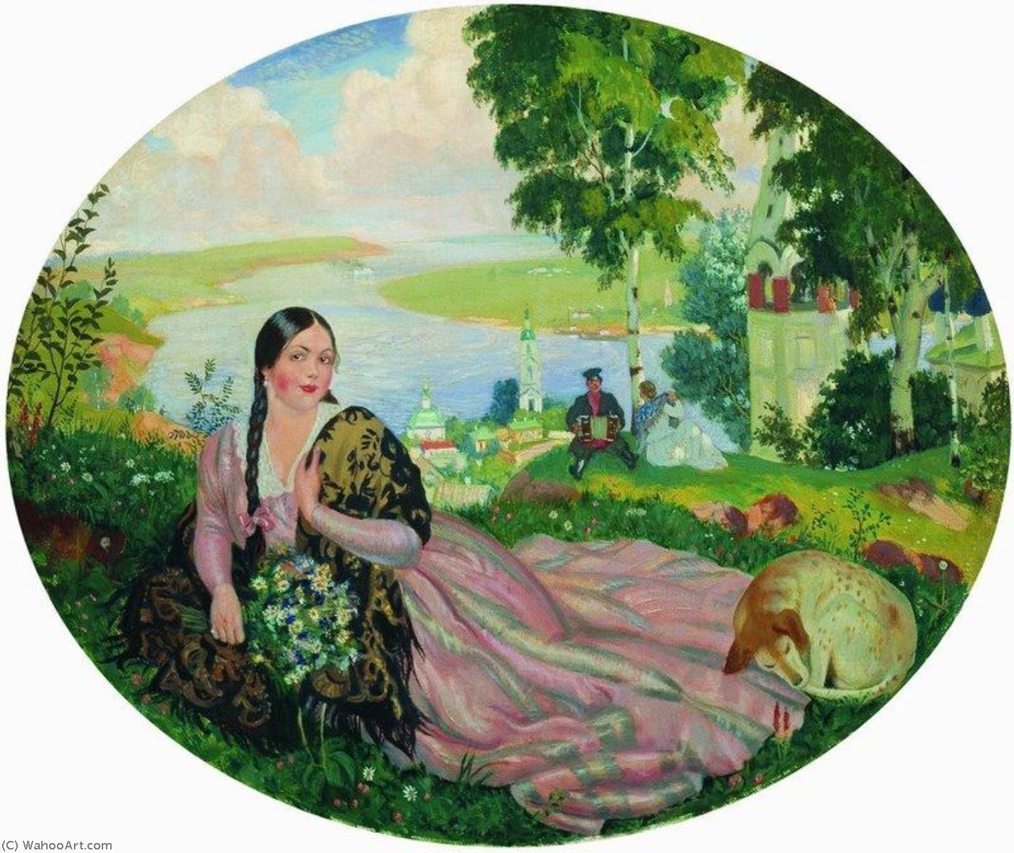Girl On The Volga — Boris Mikhailovich Kustodiev